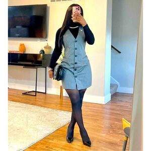 a new day Gray and Black Button-Down Dress